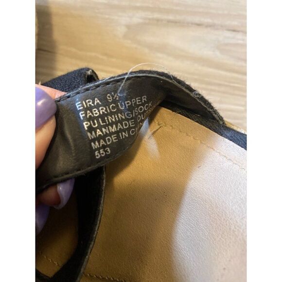 Steve Madden Eira, women’s black open toed espadrille high wedges size 9.5 - Picture 9 of 9